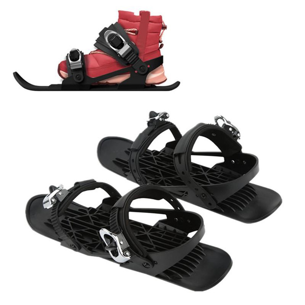 Mini Ski Shoes Black Size Adjustable Binding Outdoor Mini Snowboard Ski ...