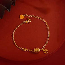 Charm Bracelet, Copper, Fashion, Chain Link Bracelet