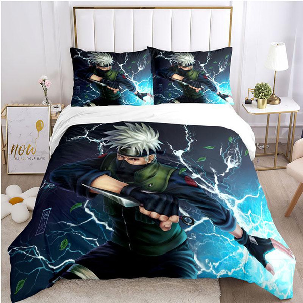 3D printing color cartoon three piece bed set NARUTO element Hatake ...