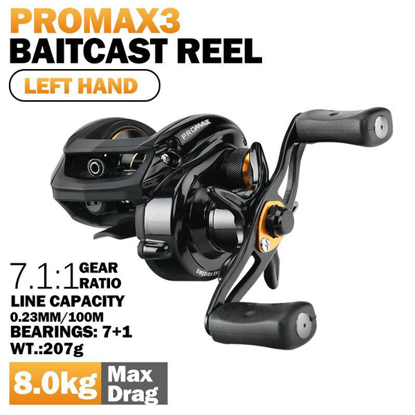 Fishing Reel Low Profile Baitcasting Reels Water Drop Wheel Black Max3  BMAX3 Right Left Hand Fishing Reels