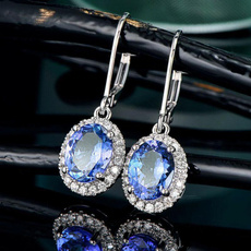 Sterling, Blues, DIAMOND, Gemstone Earrings