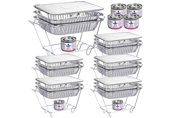 Disposable Chafing Dish Buffet Set - Set of 6 / 36pc - Half-Sized Catering  Chafers and Buffet Warmers, Buffet Server, Food Warmers for Parties,  Catering Supplies for Party - Includes Fuel Cans 