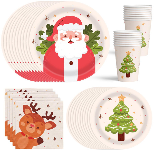 Large christmas paper outlet plates