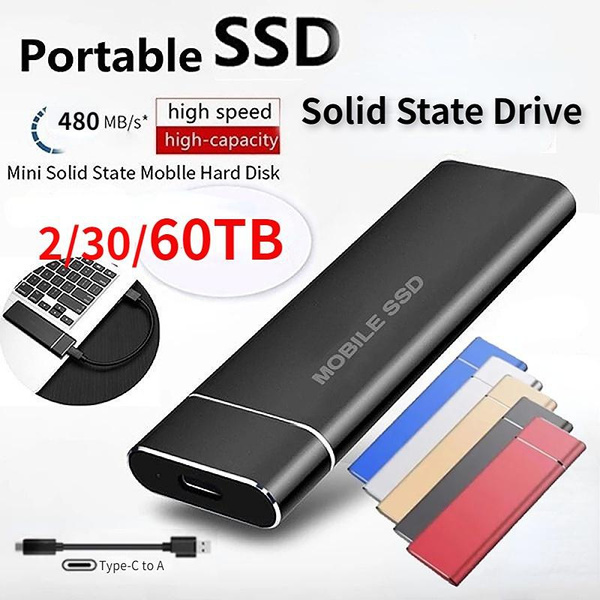 2/30/60TB High Speed Mobile External Hard Drive External Solid State Drives Disk for Laptop Hard