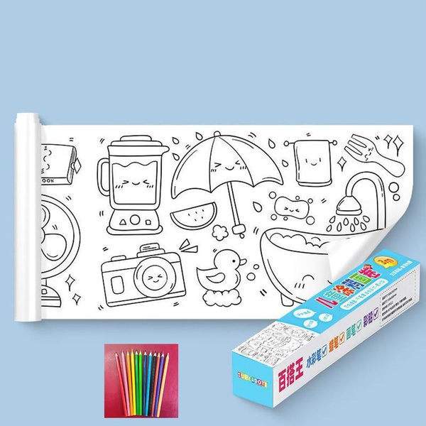 Children Coloring Paper Graffiti Scroll Coloring Painting Paper Roll Paper  Painting Wall Coloring Pages Educational Toys Christmas Gifts