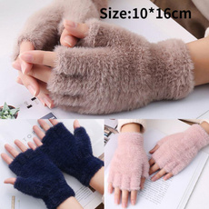 winterwarmglove, fluffyplushfingerlessglove, Winter, Clothing & Accessories