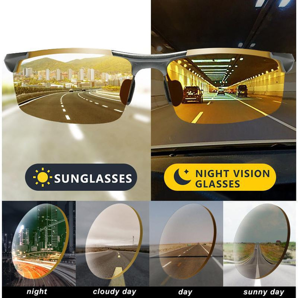 New Anti-glare Day Night Vision Glasses Polarized Sunglasses Photochromic  Driver Goggles Men Women Glasses for Driving, Fishing, Outdoor