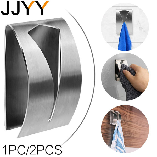 JJYY 1PC/2PCS Self Adhesive Towel Holders Hook Rack Towel Hangers Hand