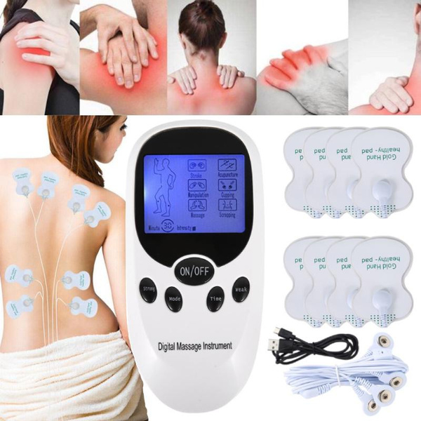 TENS Unit Machine Electric Massager Body Muscle Stimulator with Pads Pain  Relief
