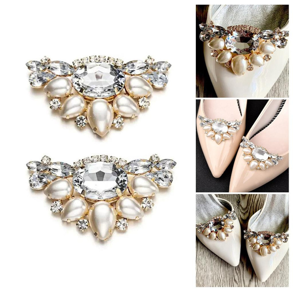 1 Pair of Crystal Rhinestones Shoe Clips Wedding Bridal Shoe Buckles High  Heels Flower Decorations Accessory for Women KIN