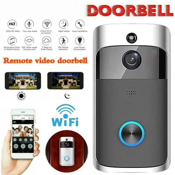 Wireless Video Doorbell 720P Visual Real Time Intercom Wi-Fi Videobell ...