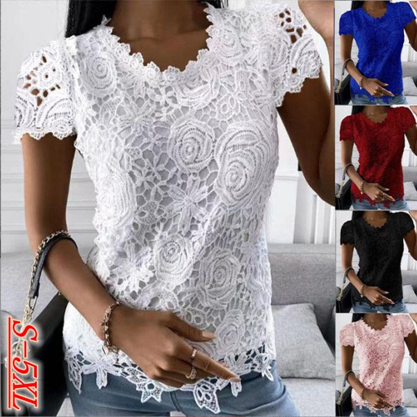 Plus Size Top For Women Casual Short Sleeve Shirt