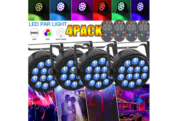 4Pcs 120W 14 LED PAR Light 4In 1 RGBW Stage Lighting DMX Party Show DJ  Disco Lights