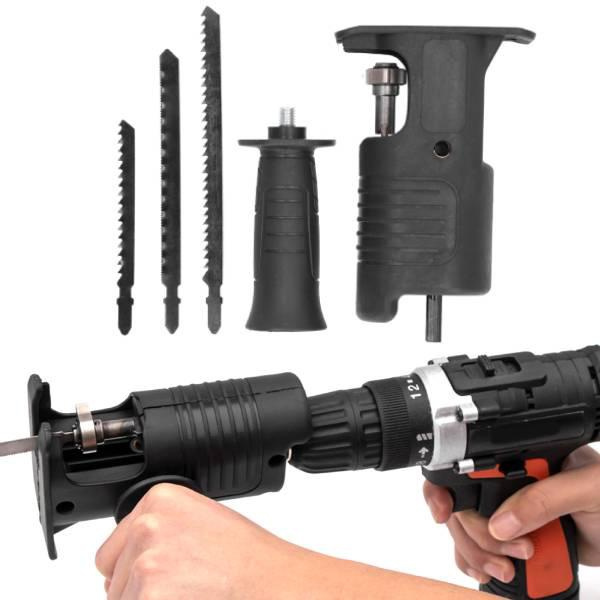 NEWEST Reciprocating Saw Attachment Kit For Cordless Drill With Blades