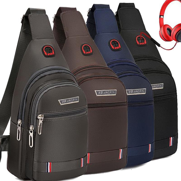 Men's Casual Chest Bag Sports Small Backpack Crossbody Bag Large