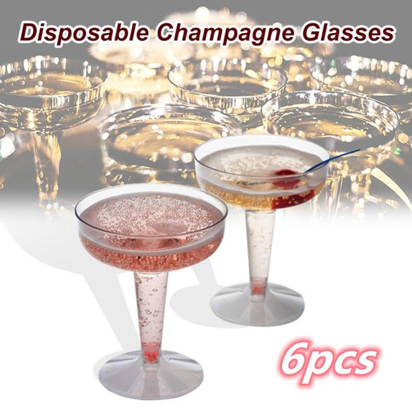 Disposable Plastic Wine Glass Party Wedding Champagne Flute Goblet Cocktail  Cup