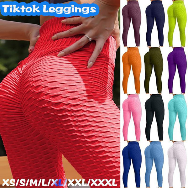 High Waisted Butt Lift Scrunch Honeycomb Leggings For Womens Ruched Tik