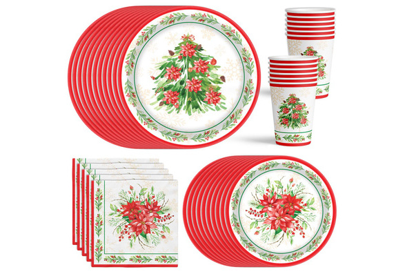 Party Tableware Disposable Party Dinnerware Set Service 16 Guests Paper  Plates Napkins Cups Party Supplies Tableware