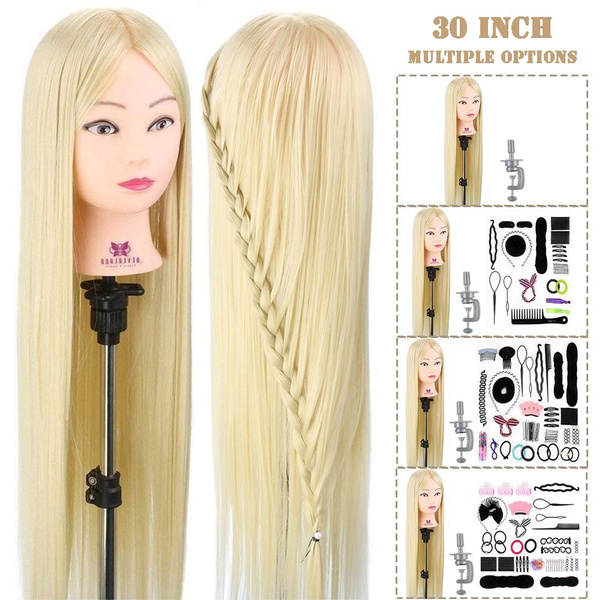 30 Hairdressing Long Hair Training Head With Table Stand Salon 30 hairdressing long hair training head with table stand salon
