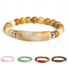 Beaded Bracelets, Stone, 8MM, Natural