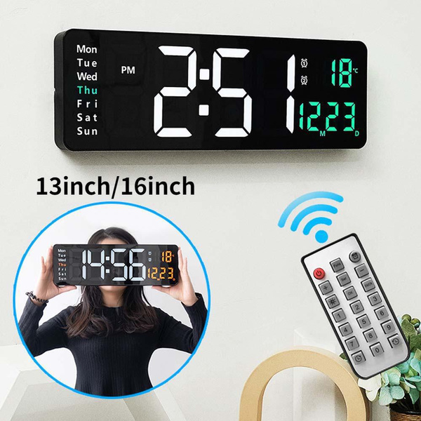 2023 New 13/16inch Large Electronic Digital Wall Clock Remote Control ...