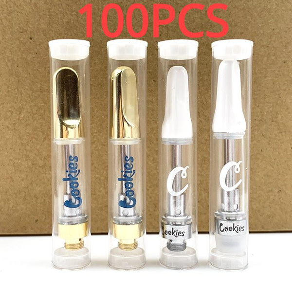 100PCS Cookies Cartridge Empty Vape Carts 1.0ml Glass Tank Empty ...