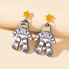 astronautpendantearring, whiteearring, Star, Jewelry