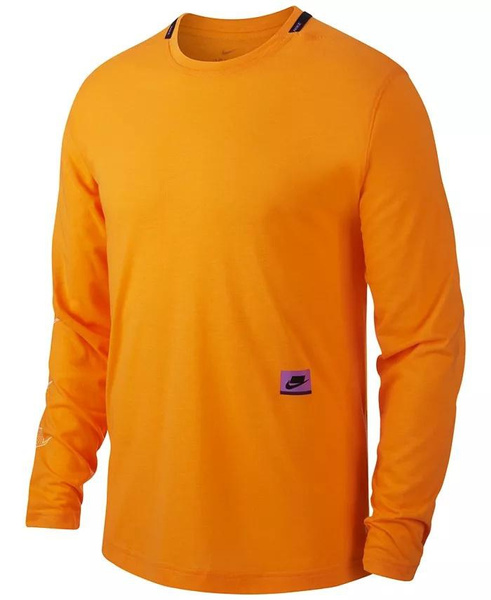 Nike Men's Dri-FIT Long-Sleeve Training Top Orange | Wish