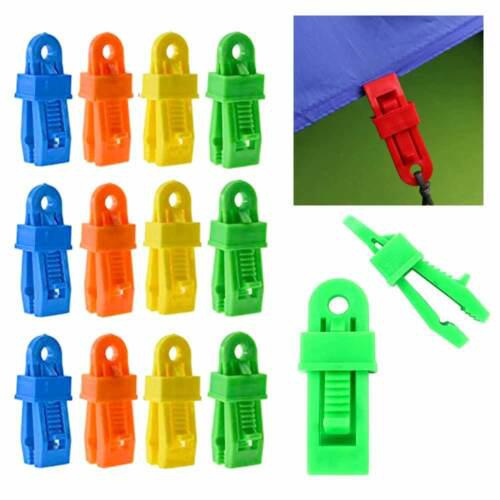 24 Heavy Duty Plastic Clamp Set Clips Hold Down Tarp Tent Awning
