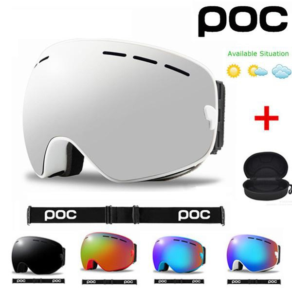 New Brand POC Ski Goggles Double Layers UV400 Anti-fog Ski Mask