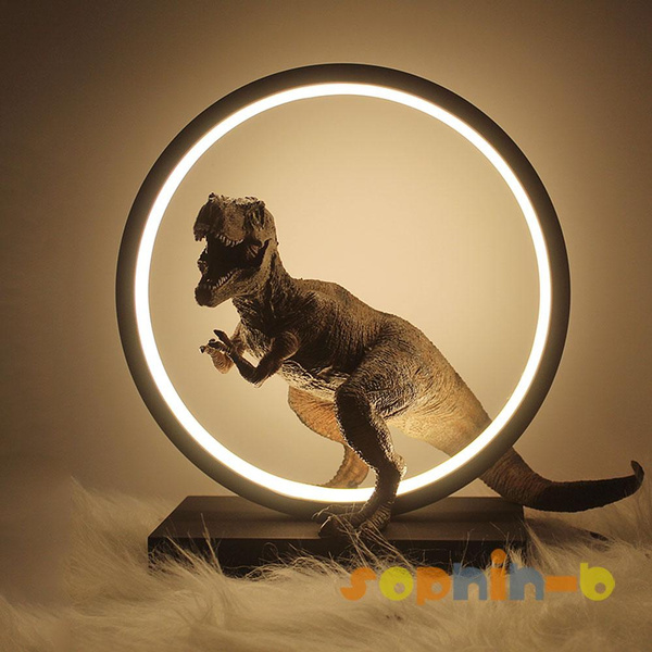 Table Lamp Bedroom Dinosaurs TRex Giganotosaurus Figure Desk Lamp