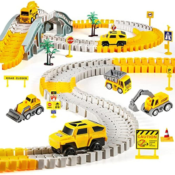 Contruction Raceway Construction Race Tracks for Kids Toys, Electric Cars, Construction ...