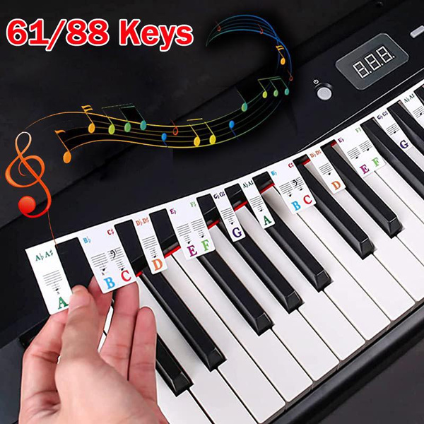 61 Keys 88 Keys Removable Piano Letter Notes Stickers For Key Labels ...