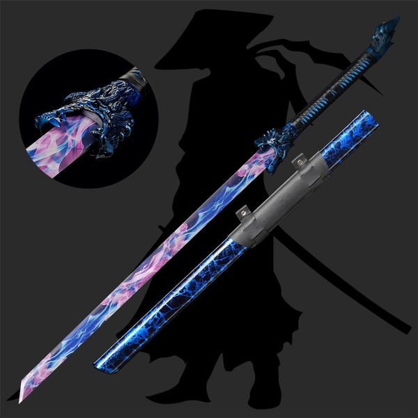 High-end katana hand ground super sharp jungle sword beautiful colorful ...