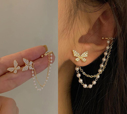 butterfly, Earring, Tassels, Jewelry