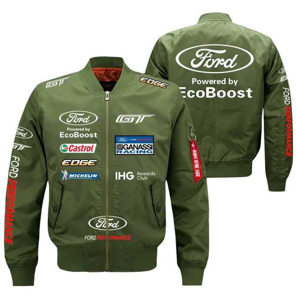 Ford Racing Jacket Men's Pilot Jacket Biker Pilot Jacket Flight ...