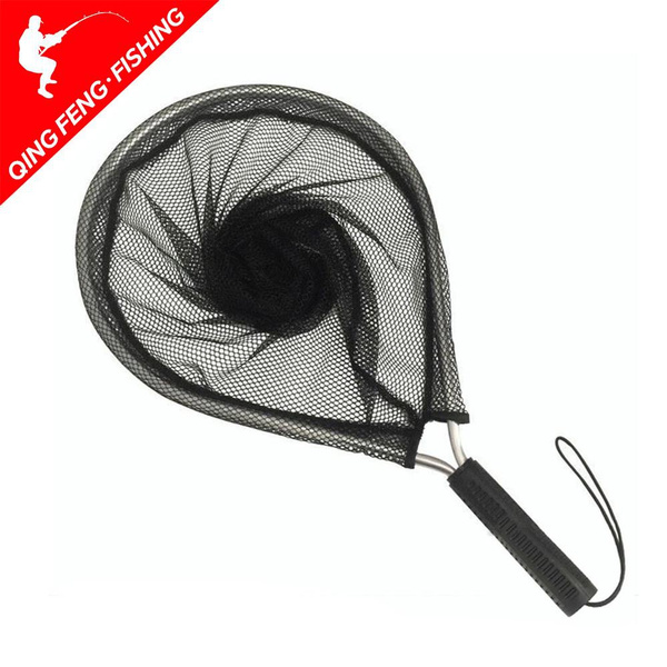 Portable Fly Fishing Dip Nets Lightweight Black Aluminum Alloy Frame