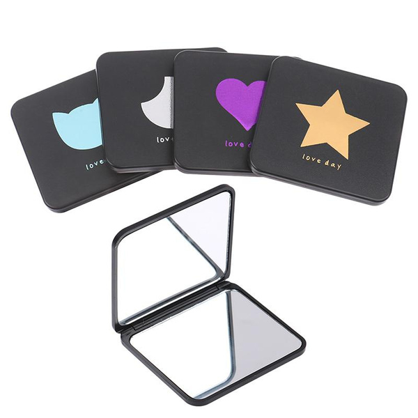 Foldable Makeup Mirror Mini Square Makeup Vanity Mirror Portable Hand