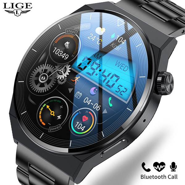 LIGE New Bluetooth Call Smart watch Men Full touch Screen Sports ...