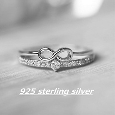 925 sterling silver, infinityring, Silver Ring, Diamond Ring