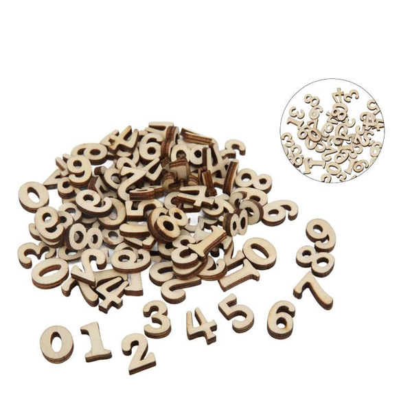 100Pcs Wooden Numbers Natural No Burr Safe Convenient Portable Unique ...