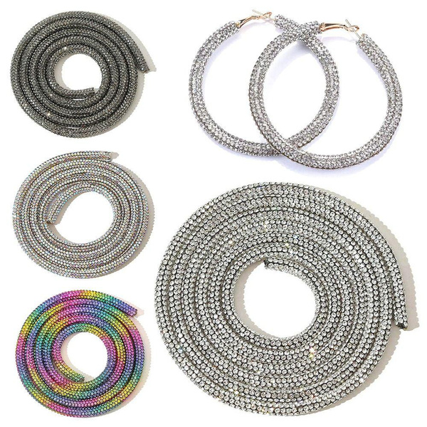 DIY Shoes Bags Bridal Dress Shoelace Rhinestone Rhinestone Rope Full ...