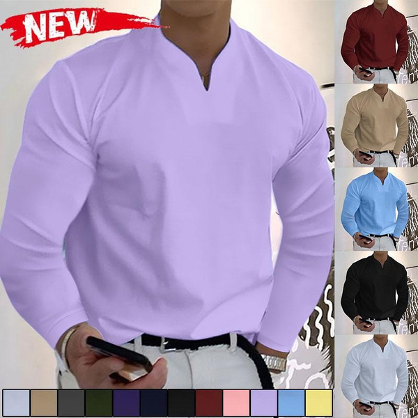  Long Sleeve V Neck Shirts For Men