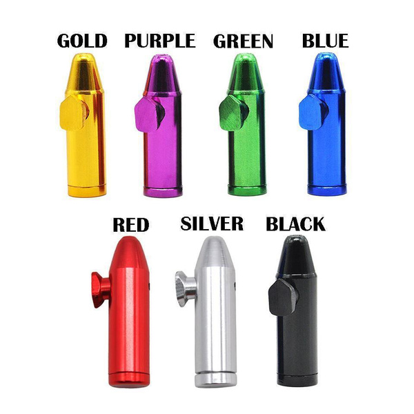 Snuff Bullet Bottle Metal Rocket Powder Dispenser Snorter Snuffer Tube