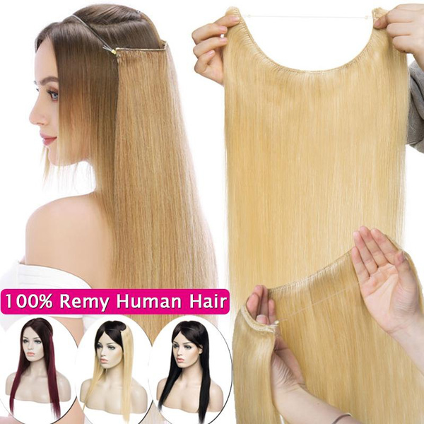 100% Remy Human Hair Stressless Elastic No Clip in ONE PIECE FULL HEAD ...