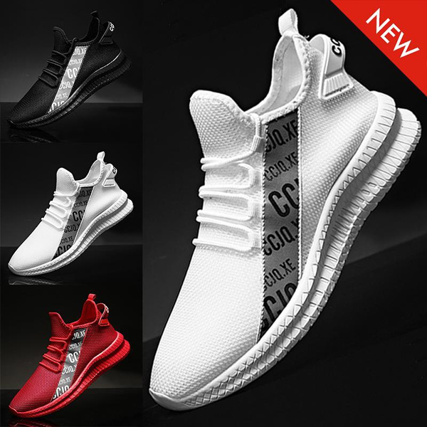 Fashion Men Shoes Non-slip Trainers Mesh Breathable Tennis Shoes Sports ...