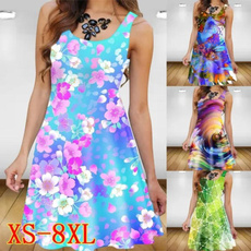 Summer, Fashion, Waist, plus size dress