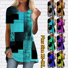 fashion women, Tops & Blouses, loose top, printed shirts