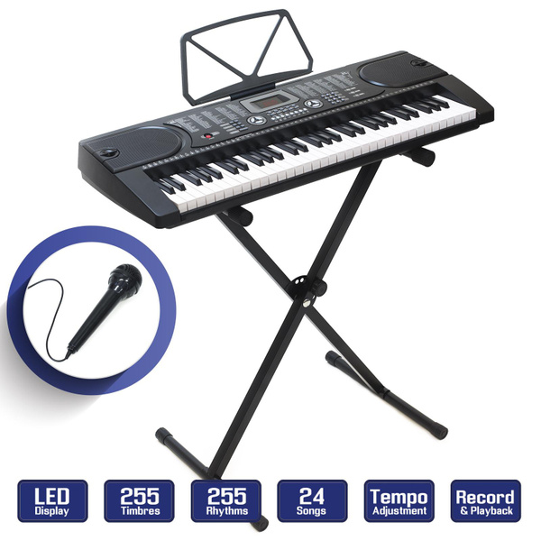 MAMIZO 61-Tasten Digitalpiano Set Mit Ständer & Hocker - Komplettset Für Anfänger & Kinder