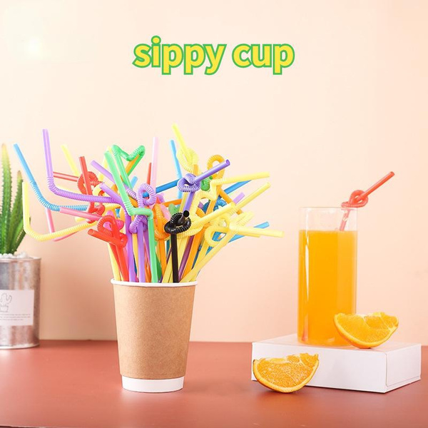 Color Straws Straw Disposable Suction Plastic Bending DIY Modelling Art Straw Straw Wish